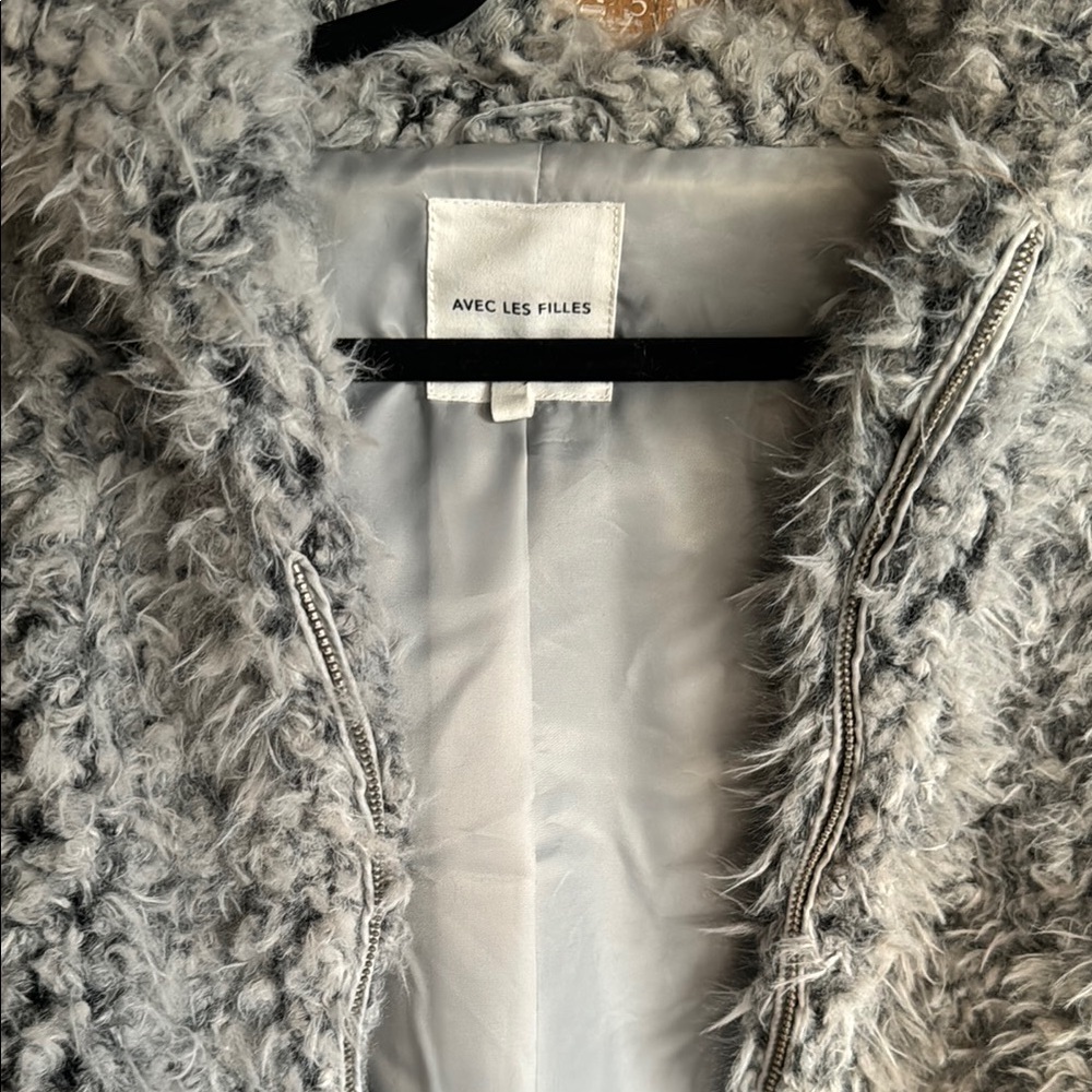 SOLD Not available 
Teddy Jacket hooded,  in Grey with Soft Faux Fur.